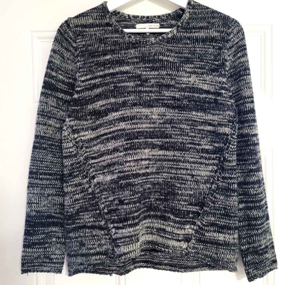 Oak + Fort Pullover Crew Neck Ribbed Knit Sweater Size XS